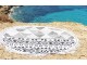 Bílo-černý kulatý plážový bavlněný ručník s třásněmi Aztec - Ø180 cm