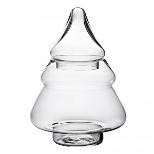 Transparentní skleněná dóza ve tvaru stromku - Ø 19*29 cm