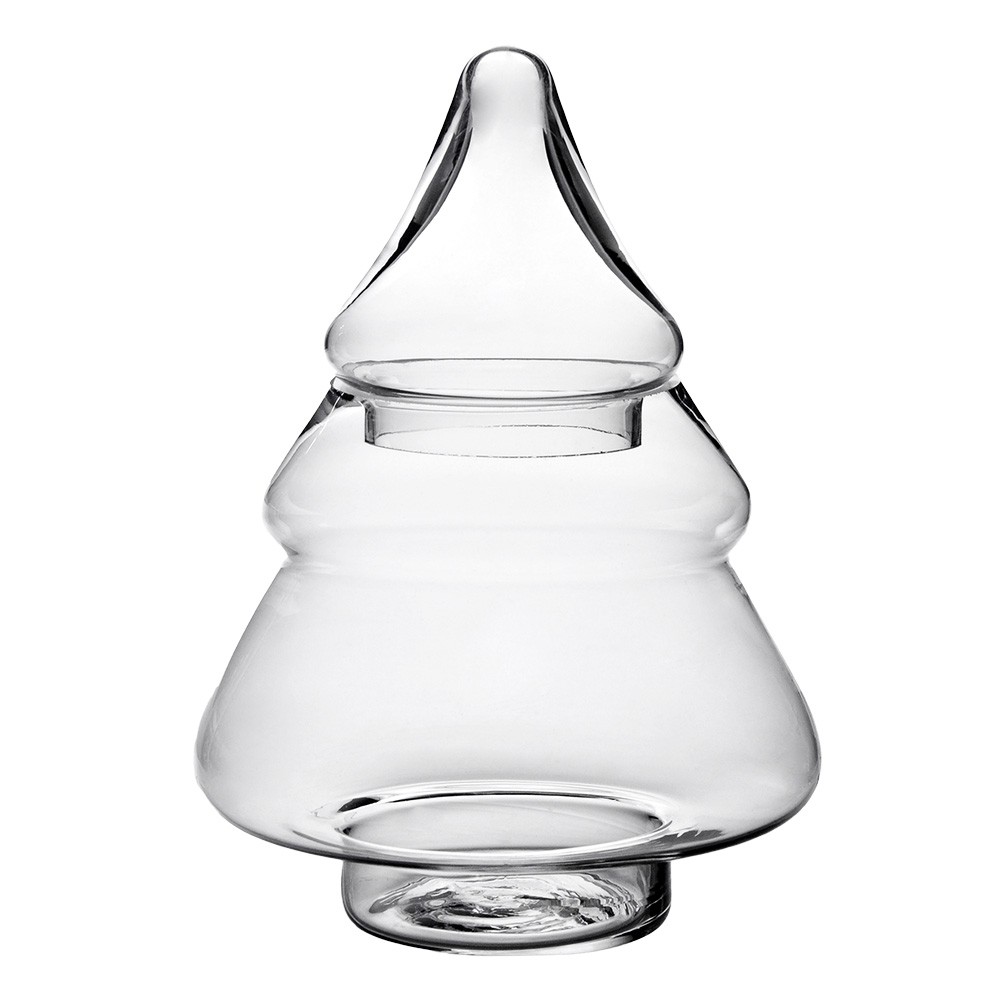 Transparentní skleněná dóza ve tvaru stromku - Ø 19*29 cm