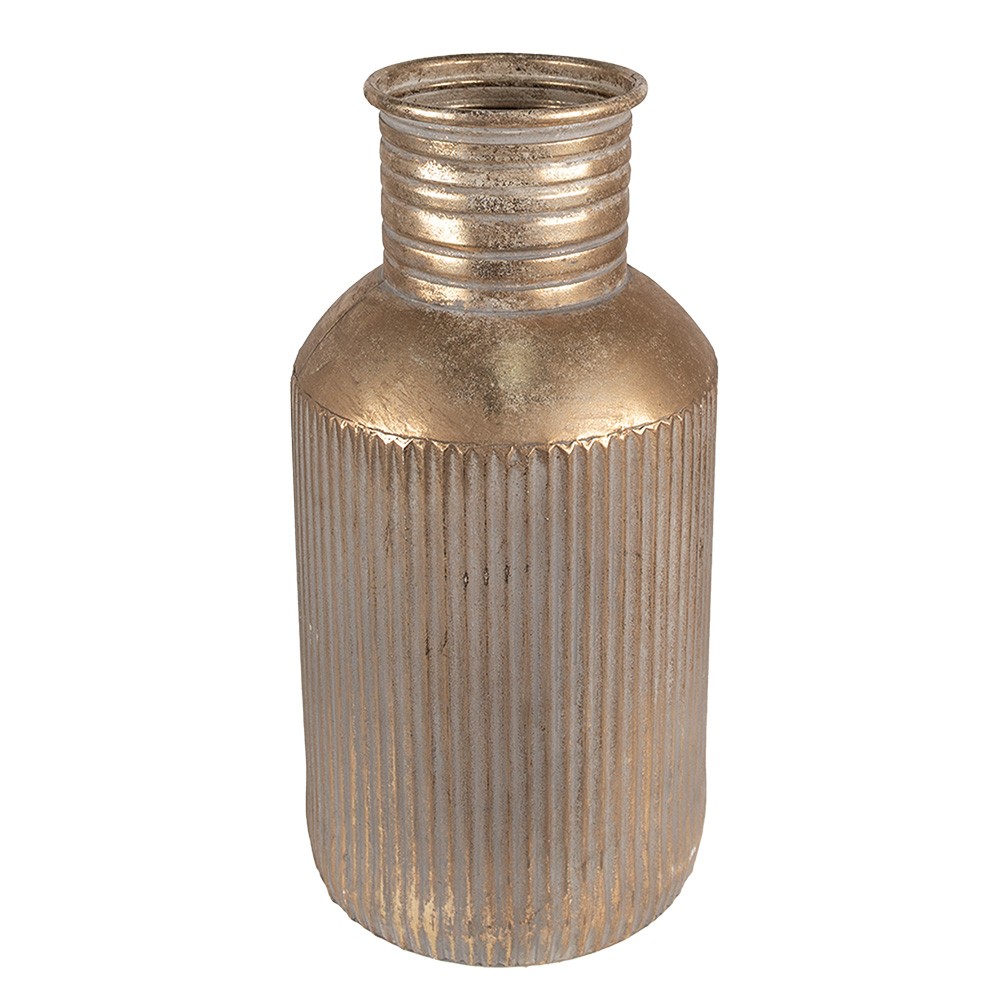 Zlatá antik dekorativní plechová váza - Ø 22*44 cm 6Y4969