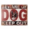 Nástěnná kovová cedule Beware of dog - 25*1*20 cm