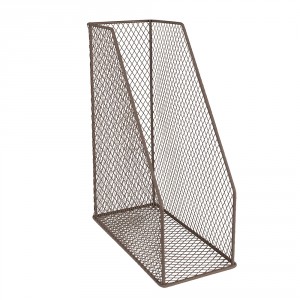 Hnědý drátěný pořadač na časopisy - 23*11*30 cm