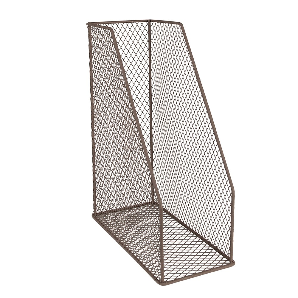 Hnědý drátěný pořadač na časopisy - 23*11*30 cm