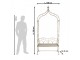 Béžová antik kovová zahradní lavice s obloukem Ambronia - 108*41*239 cm