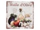 Nástěnná kovová cedule se zavařeninami Huile d´Olive - 30*30 cm