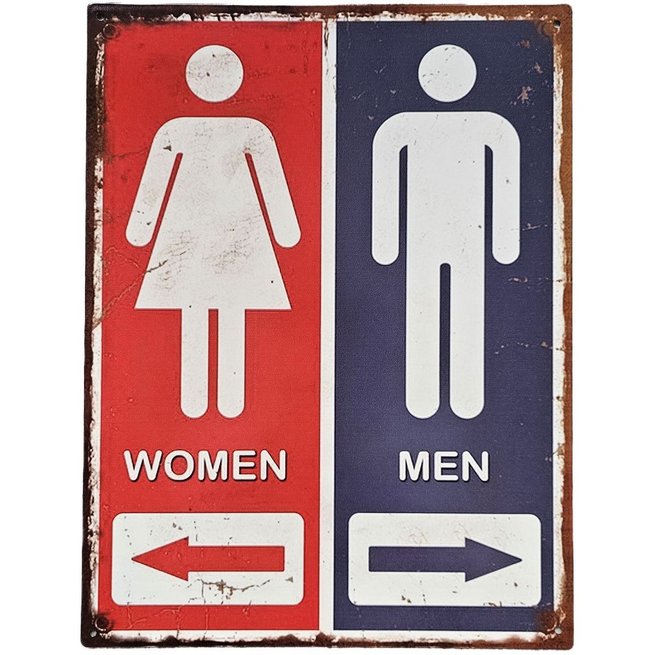 Nástěnná kovová cedule s panáčky Men Women - 25*33 cm