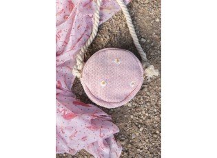 Malá růžová dámská kabelka se sedmmikráskami - Ø 15 cm