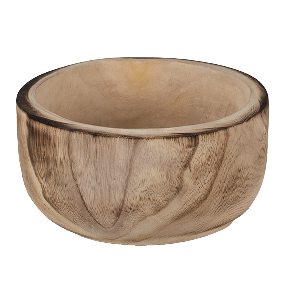 Přírodní dekorativní dřevěná servírovací mísa - Ø 28*13 cm Clayre & Eef
