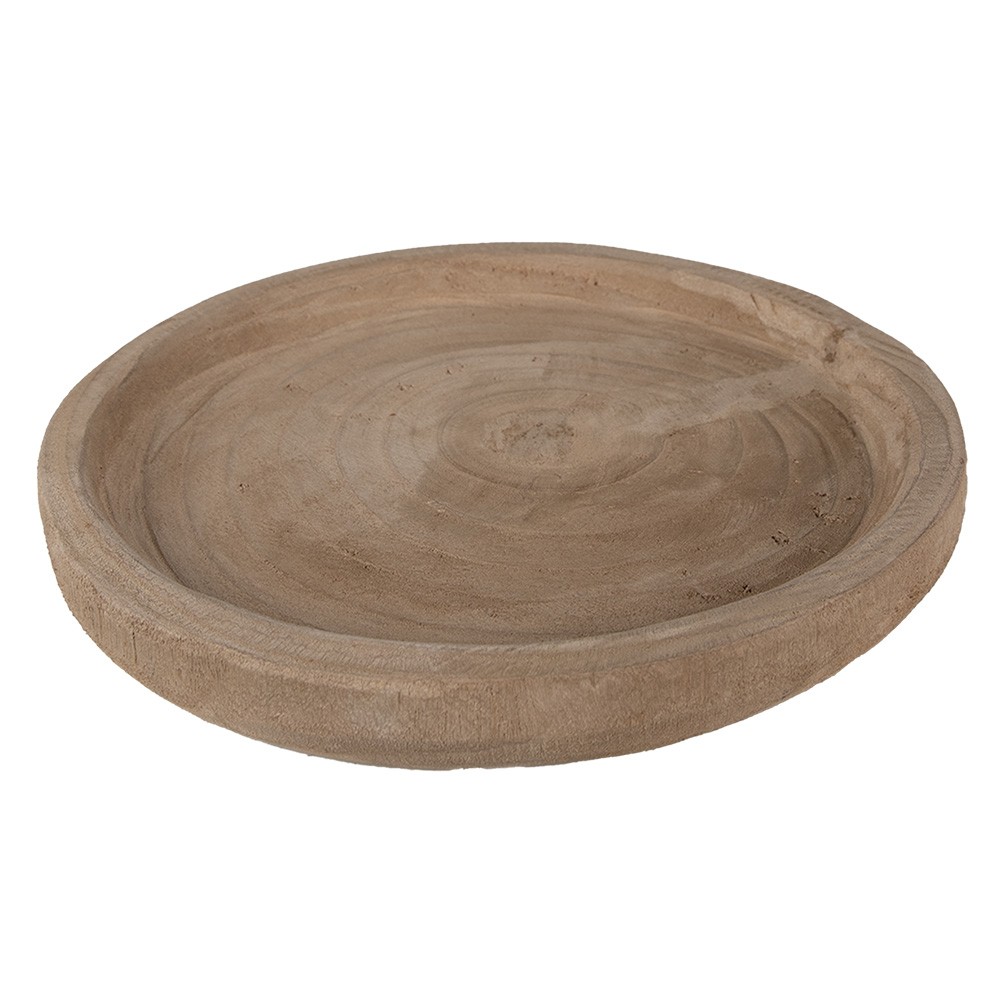 Přírodní dekorativní dřevěná servírovací mísa/talíř - Ø 26*3 cm