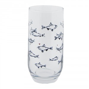 Sklenička s rybkami Sun Sea And Fish - Ø 7*14 cm / 380 ml