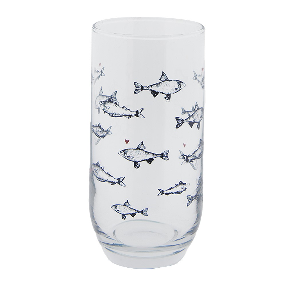 Sklenička s rybkami Sun Sea And Fish - Ø 7*14 cm / 380 ml