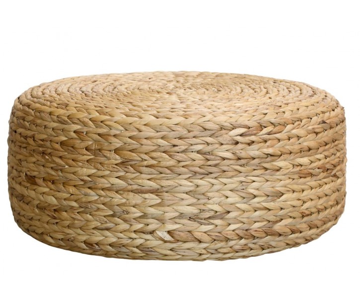 Přírodní kulatý sedák Pouf z vodního hyacintu - Ø 60*25 cm