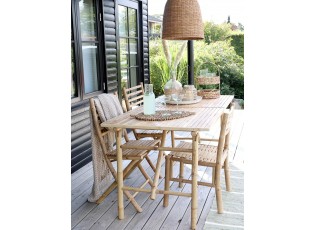 Přírodní antik závěsné světlo s ratanovým stínidlem Lamp rattan - Ø50*37cm/ E27/ 40W