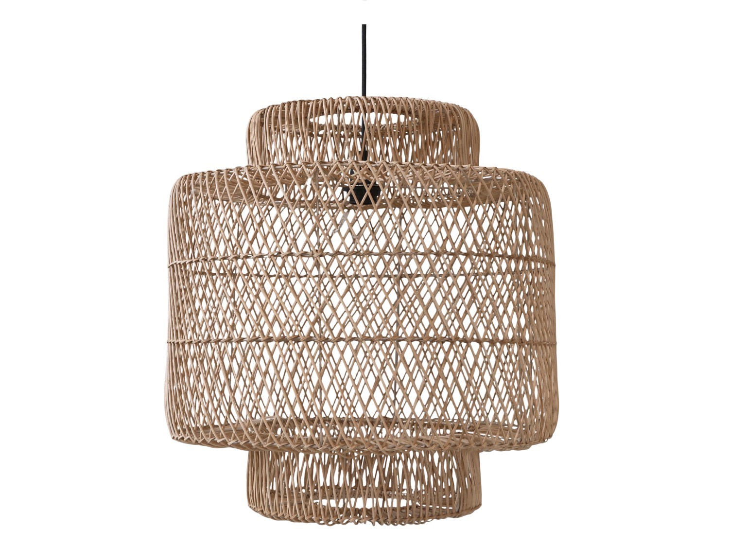 Levně Přírodní antik závěsné světlo s ratanovým stínidlem Lamp rattan - Ø 50*54cm/ E27/ 40W 71073000 (71730-00)