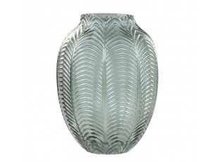 Zelená skleněná dekorační váza Leaf  -  Ø 14*18cm