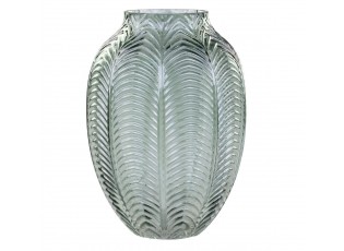 Zelená skleněná dekorační váza Leaf - Ø 18*25cm