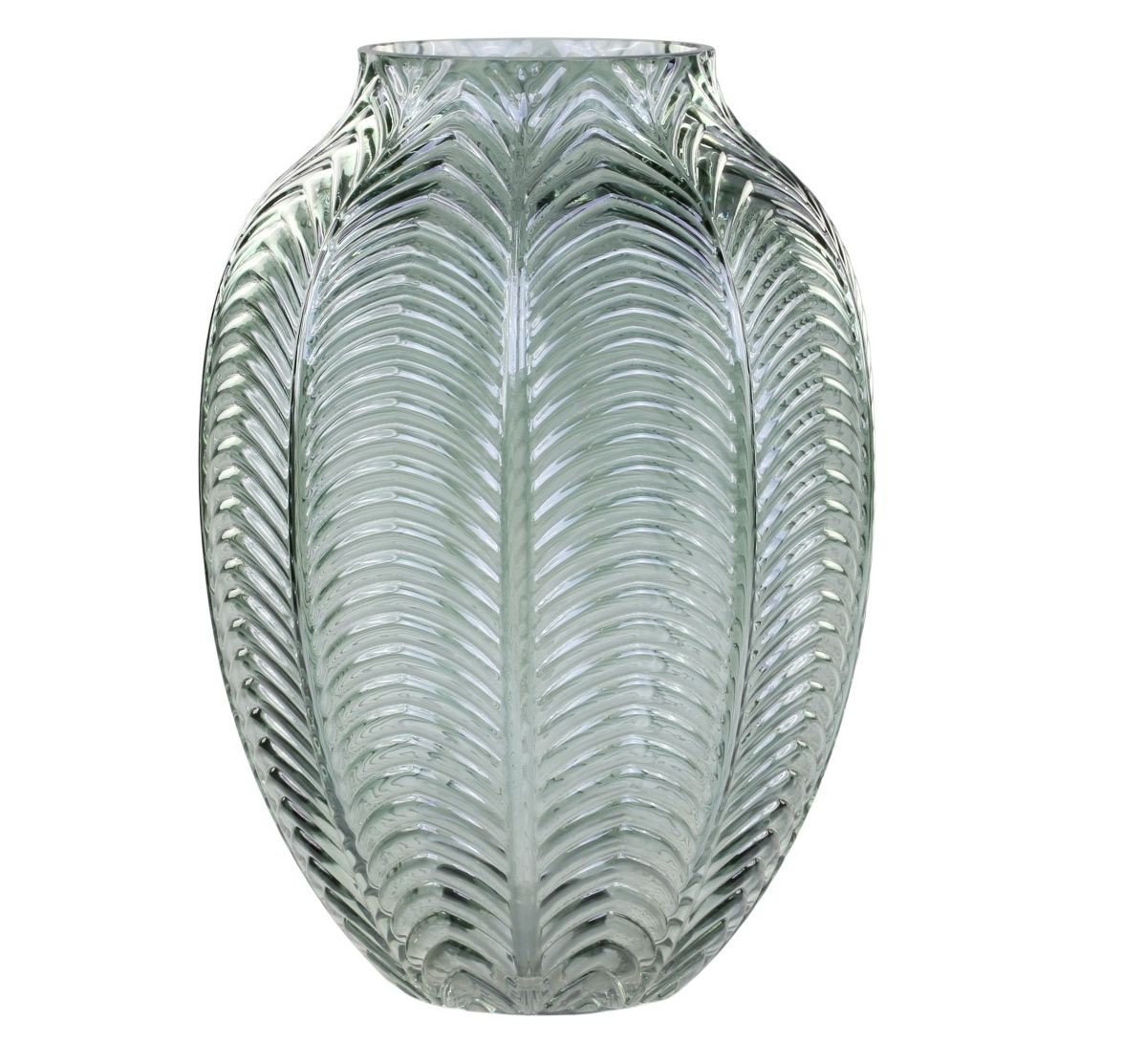 Zelená skleněná dekorační váza Leaf - Ø 18*25cm 74016221 (74162-21)