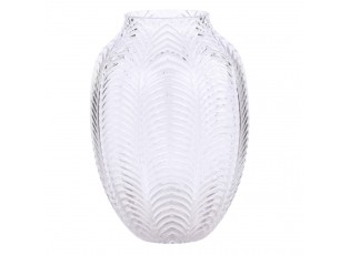 Transparentní skleněná dekorační váza Leaf  - Ø 14*18cm