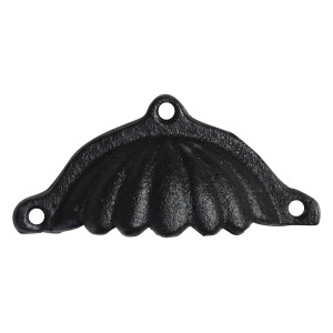 Černá antik litinová úchytka s drážkami Grooves - 10*2*5 cm