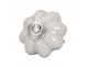 Světle šedá keramická úchytka ve tvaru květu - Ø 5 cm