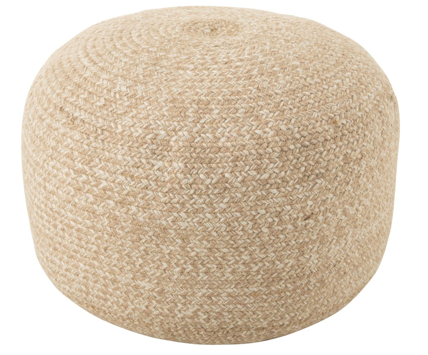 Venkovní přírodně-krémový kulatý puf Miami Outdoor - Ø 50*35 cm