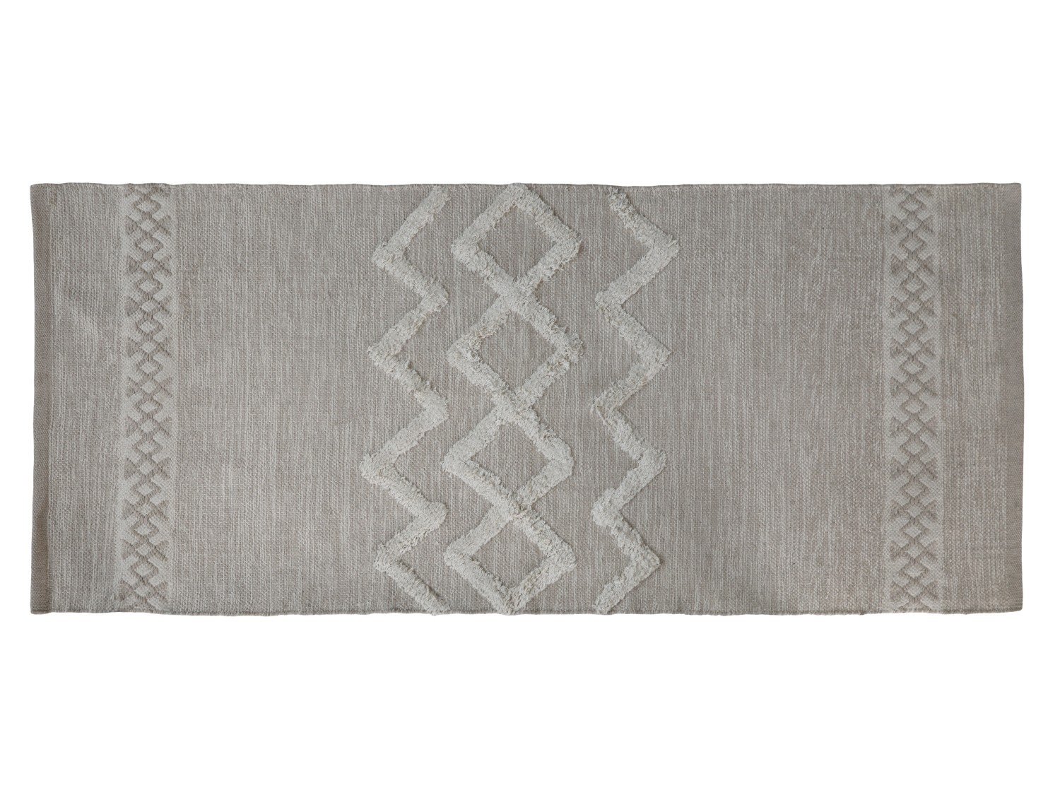 Béžový bavlněný koberec s ornamenty Rug pattern - 70*150 cm
