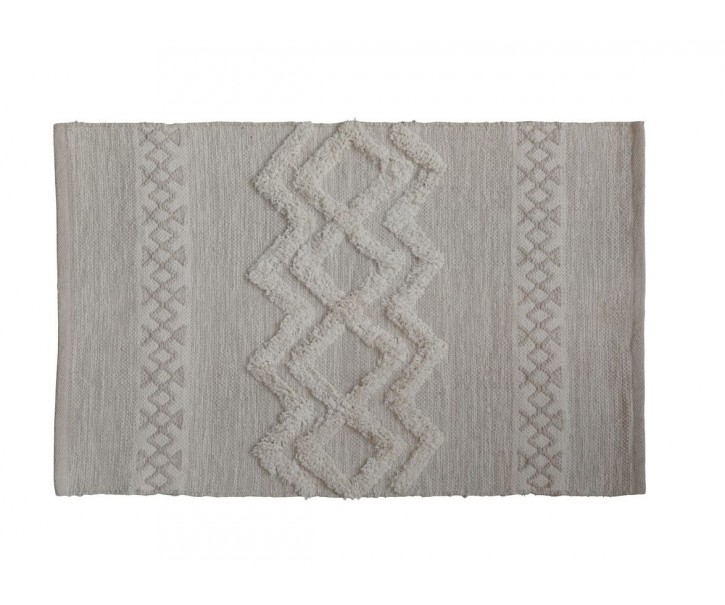 Béžový bavlněný koberec s ornamenty Rug pattern - 60*90 cm