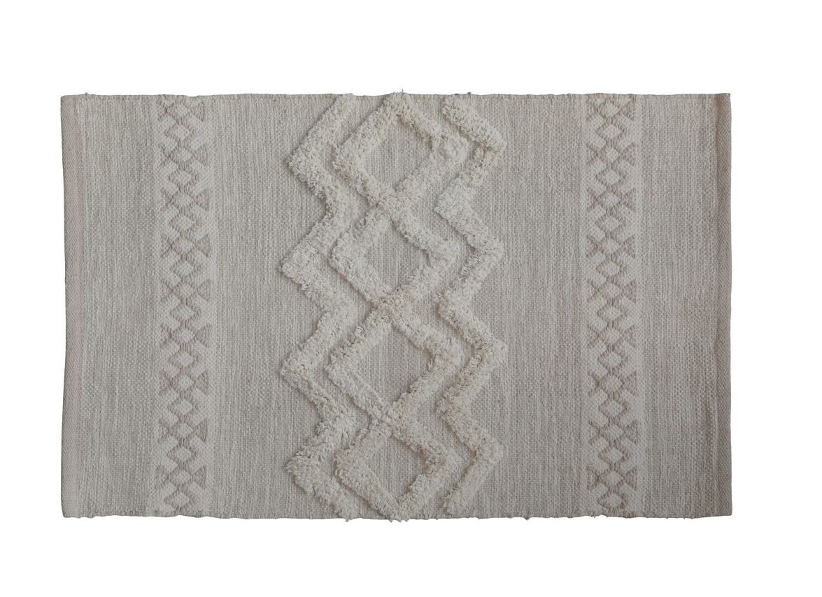 Béžový bavlněný koberec s ornamenty Rug pattern - 60*90 cm Chic Antique