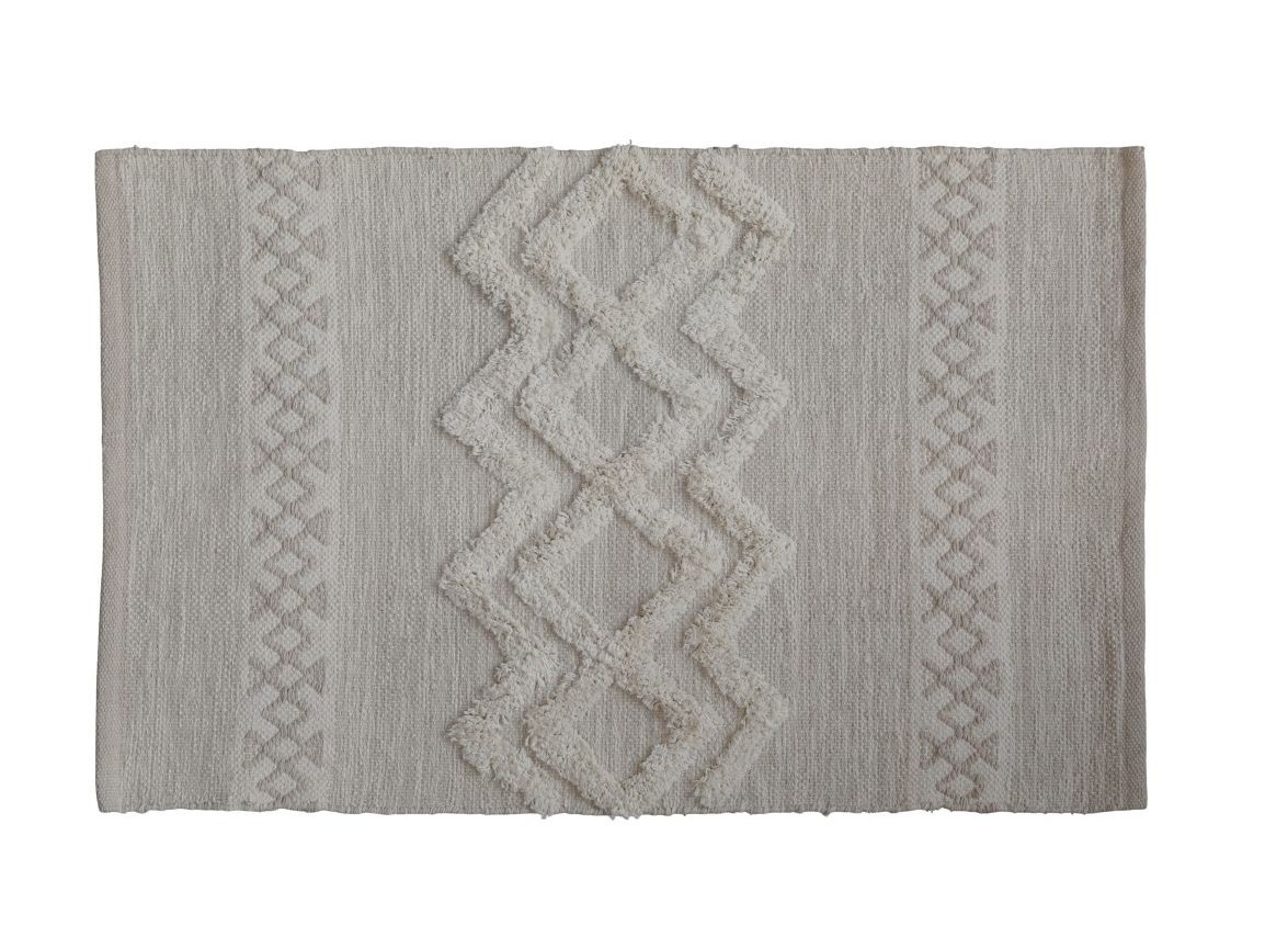 Béžový bavlněný koberec s ornamenty Rug pattern - 60*90 cm