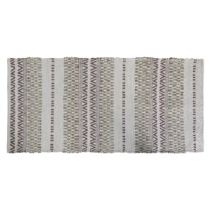Béžový bavlněný koberec s ornamenty Rug stripes - 70*150 cm