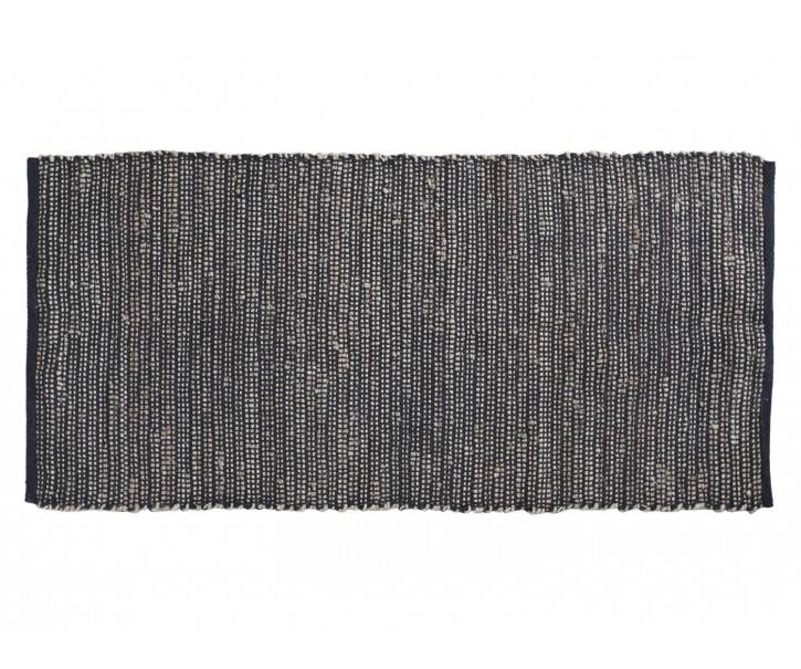 Černý antik bavlněný koberec s ornamenty Rug black - 75*160 cm