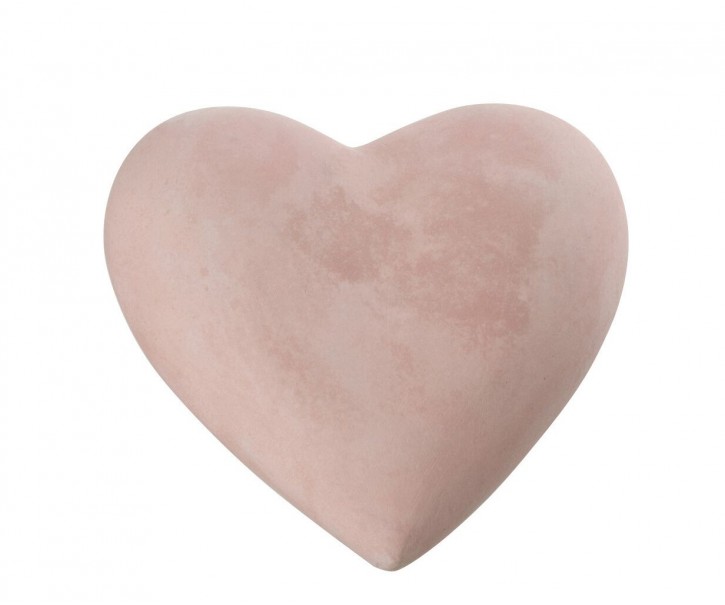 Růžové antik cementové dekorační srdce Hanny - 10*10*4 cm