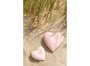 Růžové antik cementové dekorační srdce Hanny - 10*10*4 cm
