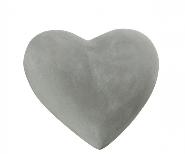 Šedé antik cementové dekorační srdce Hanny - 10*10*4 cm