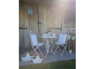 Zahradní skládací souprava - stůl + 2 židle - Ø 60*70 / 2x Ø 40*40*92 cm