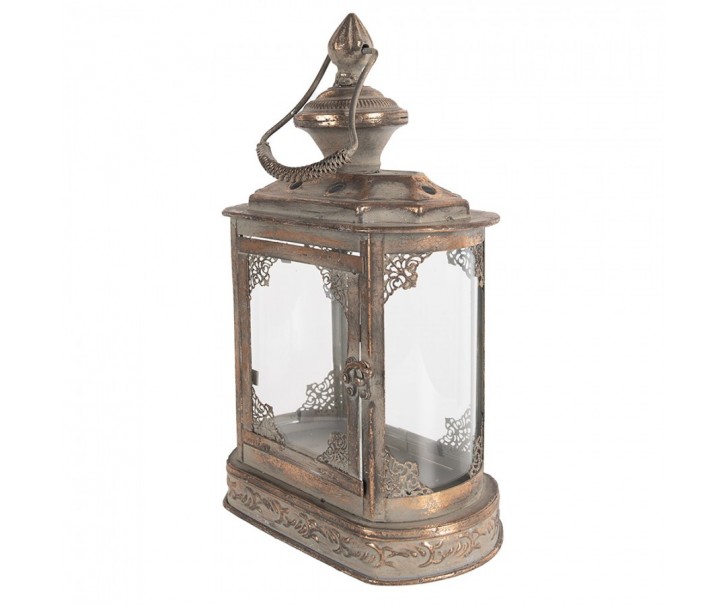 Měděná antik kovová lucerna Cally - 21*13*33 cm