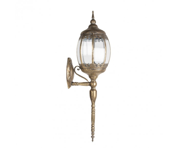 Zlatá antik nástěnná kovová lampa Malia - 21*26*83 cm E14/max 1*60W