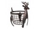 Hnědo-měděný kovový koš s hlavou jelena - 30*23*30 cm