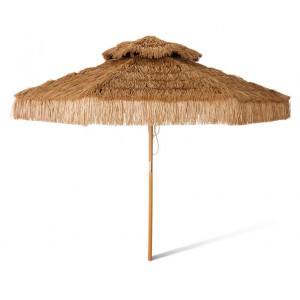 Hnědý rafiový slunečník Raffio Patio - Ø 300 cm