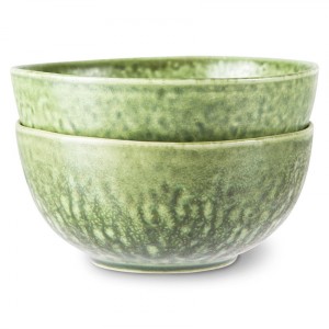 Set 2ks zelená keramická miska The Esmeralds - Ø 16*7cm 