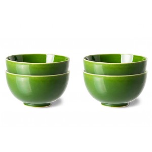 Set 4ks zelená keramická miska The Esmeralds - Ø 12*6,5cm 