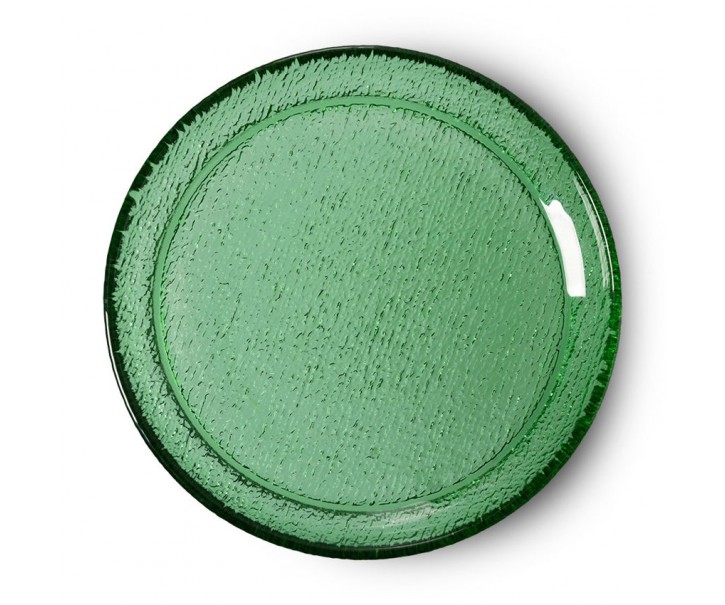 Zelený skleněný dezertní talíř The Emeralds - Ø 21*3cm