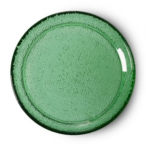 Zelený skleněný dezertní talíř The Emeralds - Ø 21*3cm