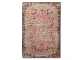 Růžový vlněný koberec s květinovým vzorem Floral pink - 200*300 cm