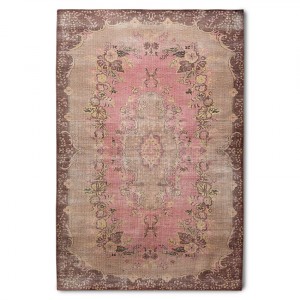 Růžový vlněný koberec s květinovým vzorem Floral pink - 200*300 cm
