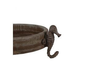 Servírovací dekorativní mísa/talíř s mořskými koníky - Ø 33*13 cm