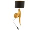 Černo-zlatá nástěnná lampa s papouškem Papagay - 22*35*71cm/ 60W/ E27