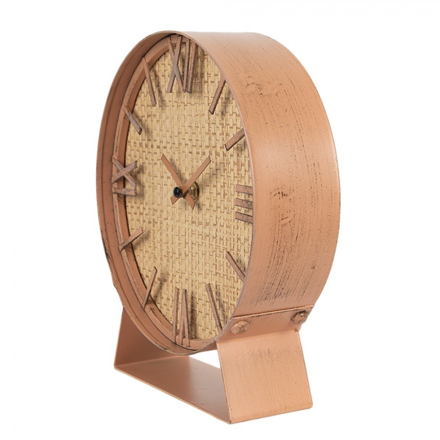 Hnědé antik stolní hodiny Villiam - 20*6*24cm / 1*AA