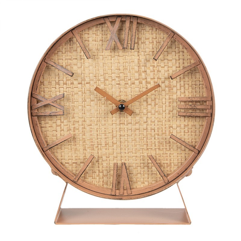Hnědé antik stolní hodiny Villiam - 20*6*24cm / 1*AA