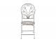 Kovová greige skládací židle se srdíčkovými ornamenty Heartina - 42*52*93 cm